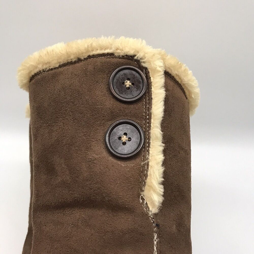 Itasca Blitzen Women's 7 Brown Suede Boots Fur Lined Mid Calf Warm Winter Boots - Picture 10 of 10